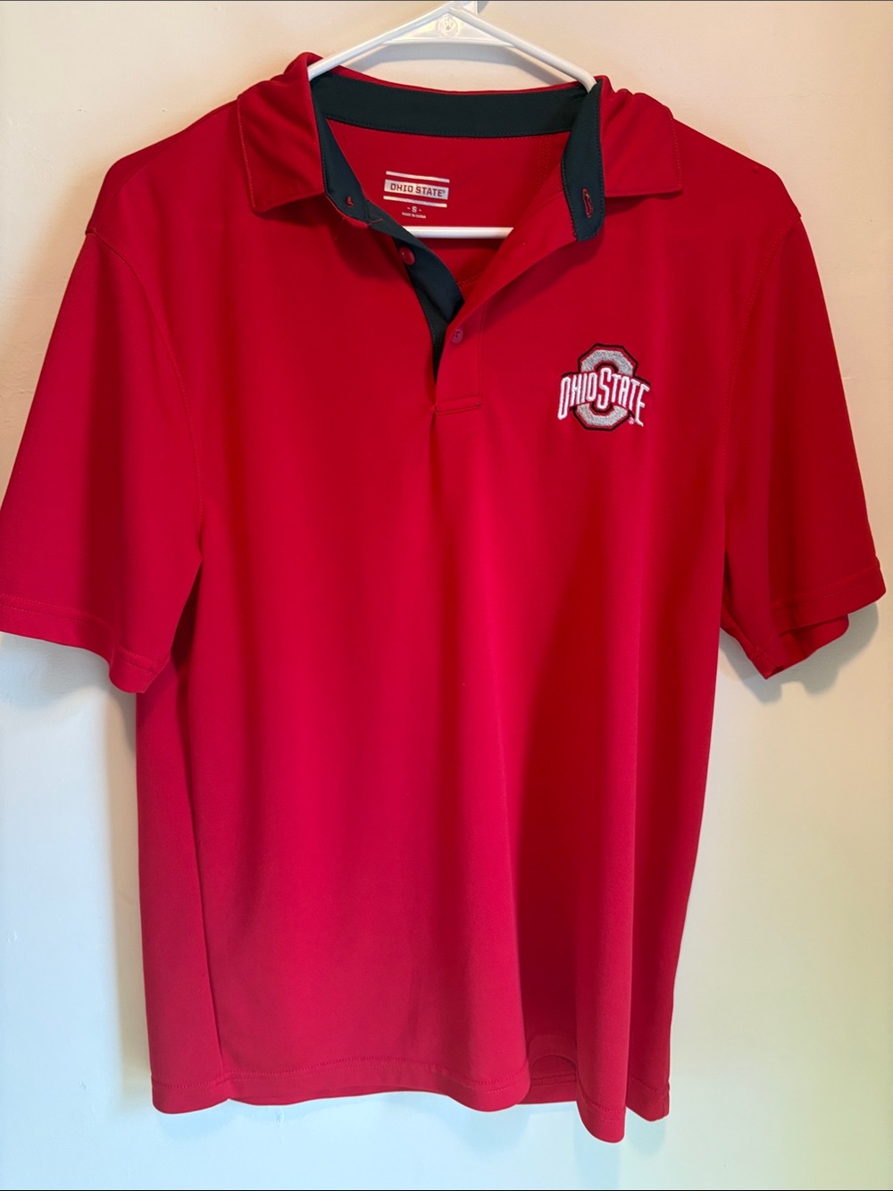 Ohio State Red Men’s Polo Shirt with Chest Logo